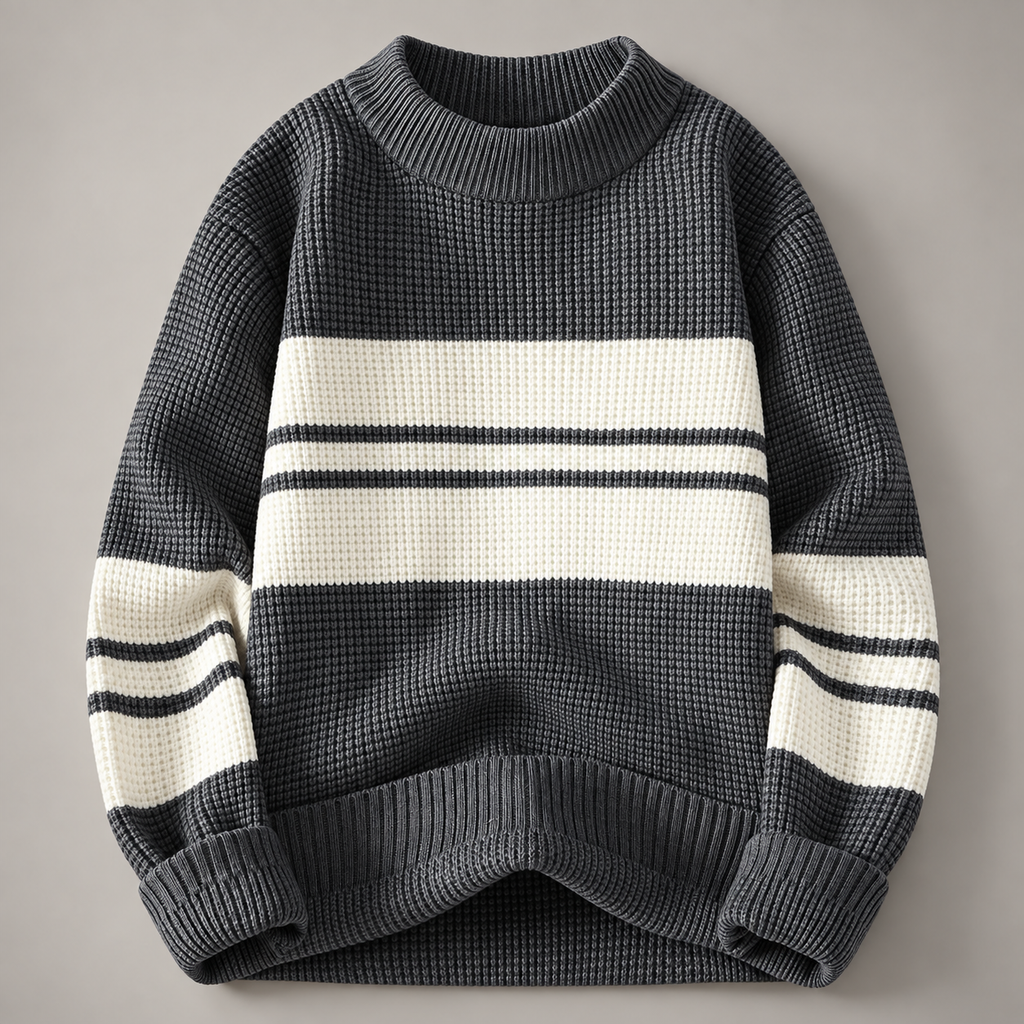 Etienne Waffle Knit Stripe Pullover