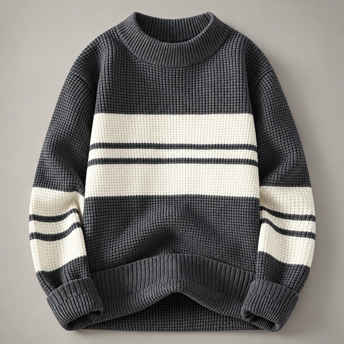 Etienne Waffle Knit Stripe Pullover