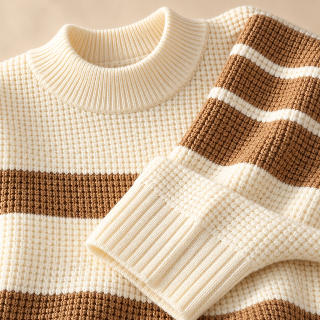 Etienne Waffle Knit Stripe Pullover