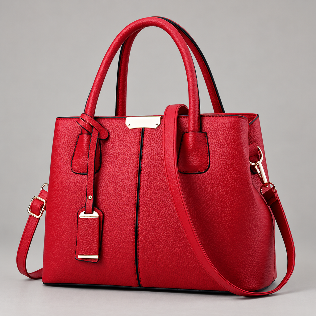Alexa Women’s Double Handle Handbag with Gold-Tone Details