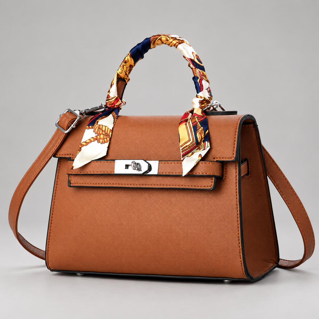 Aurelia Women’s Structured Handbag with Scarf Handle
