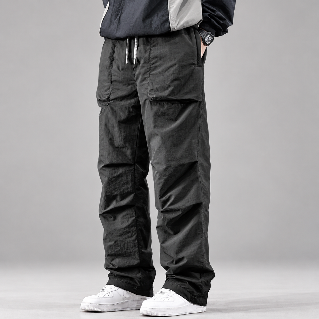 Alistair Men’s Relaxed Straight-Leg Drawstring Cargo Pants