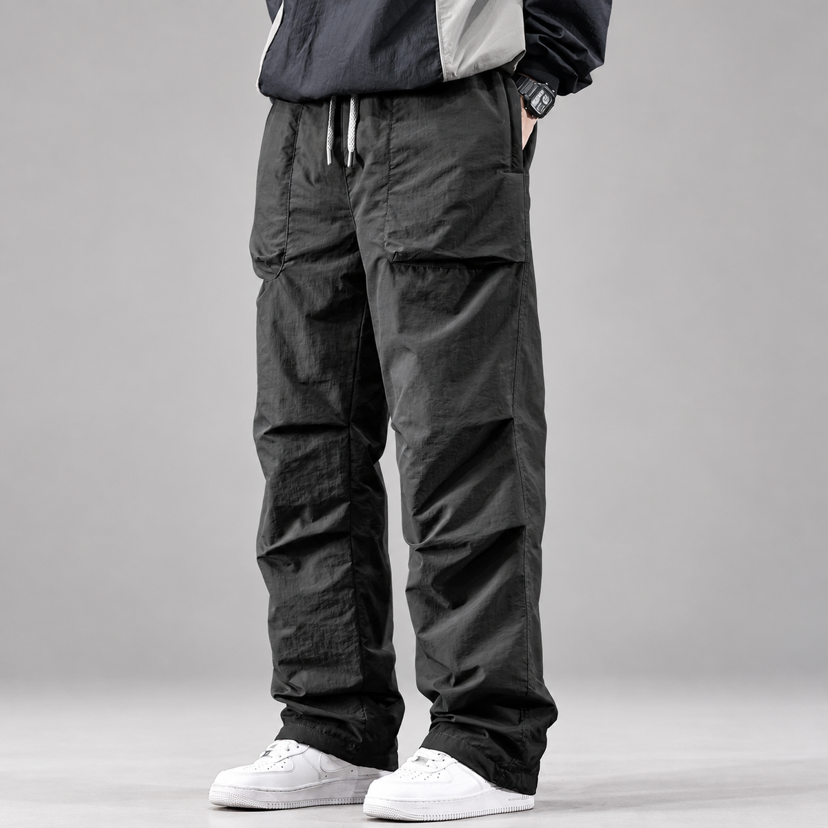 Alistair Men’s Relaxed Straight-Leg Drawstring Cargo Pants