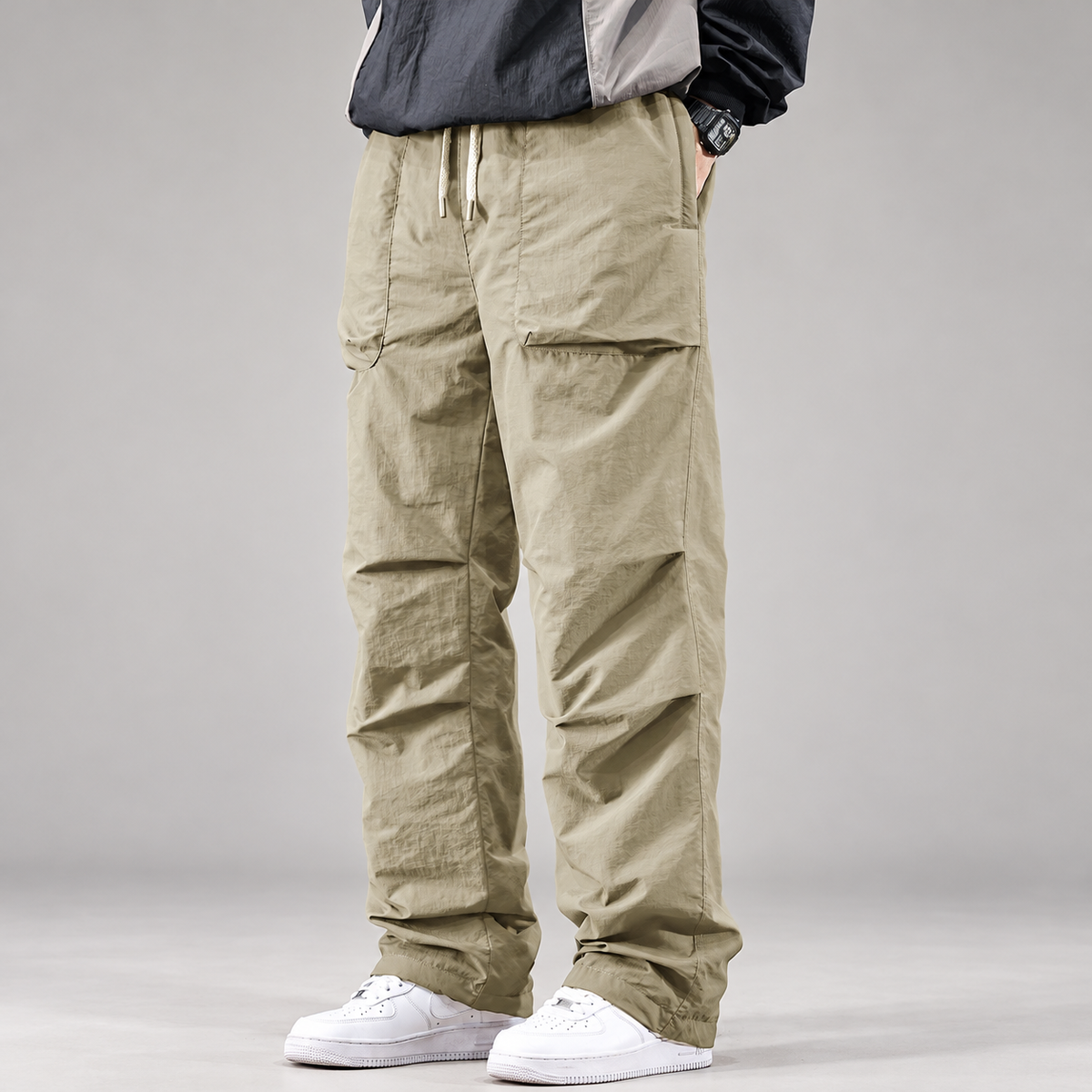 Alistair Men’s Relaxed Straight-Leg Drawstring Cargo Pants