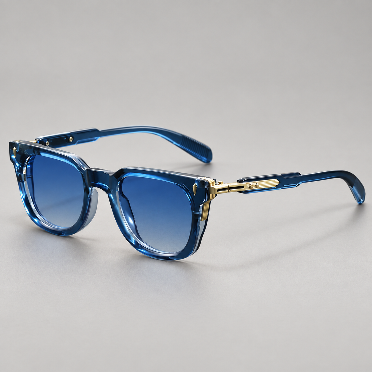 Dario Square Frame Sunglasses with Metal Temple Detail