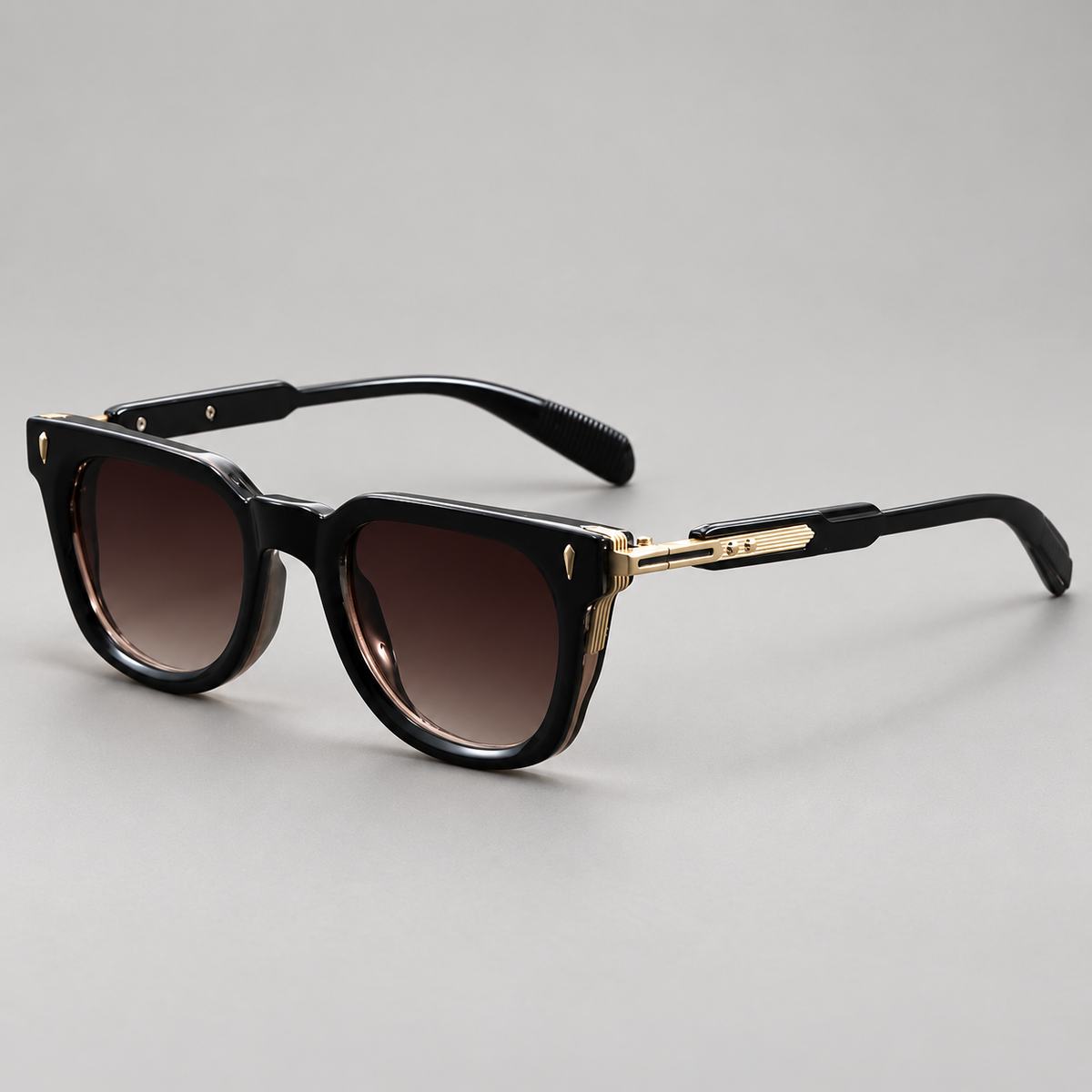 Dario Square Frame Sunglasses with Metal Temple Detail