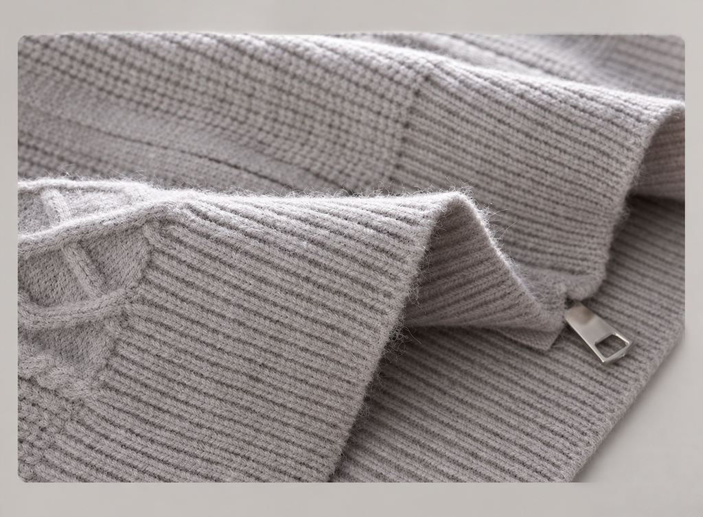 Dario Men’s Cable-Knit Full-Zip Cardigan