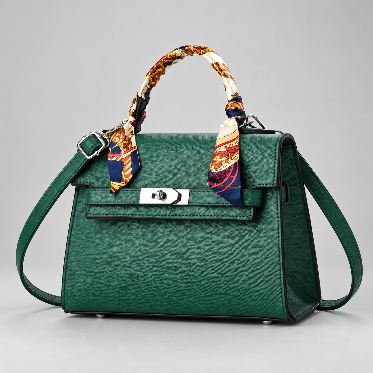 Aurelia Women’s Structured Handbag with Scarf Handle