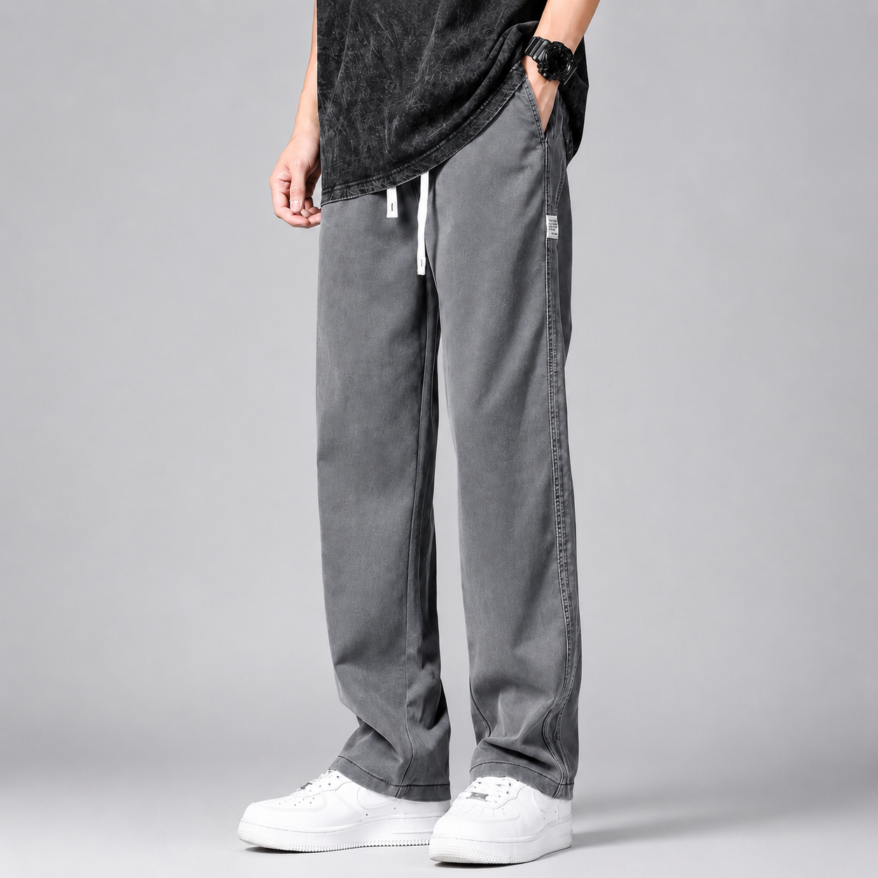 Nathan Men's Cotton Denim Pants – Relaxed Straight Leg Casual Trousers
