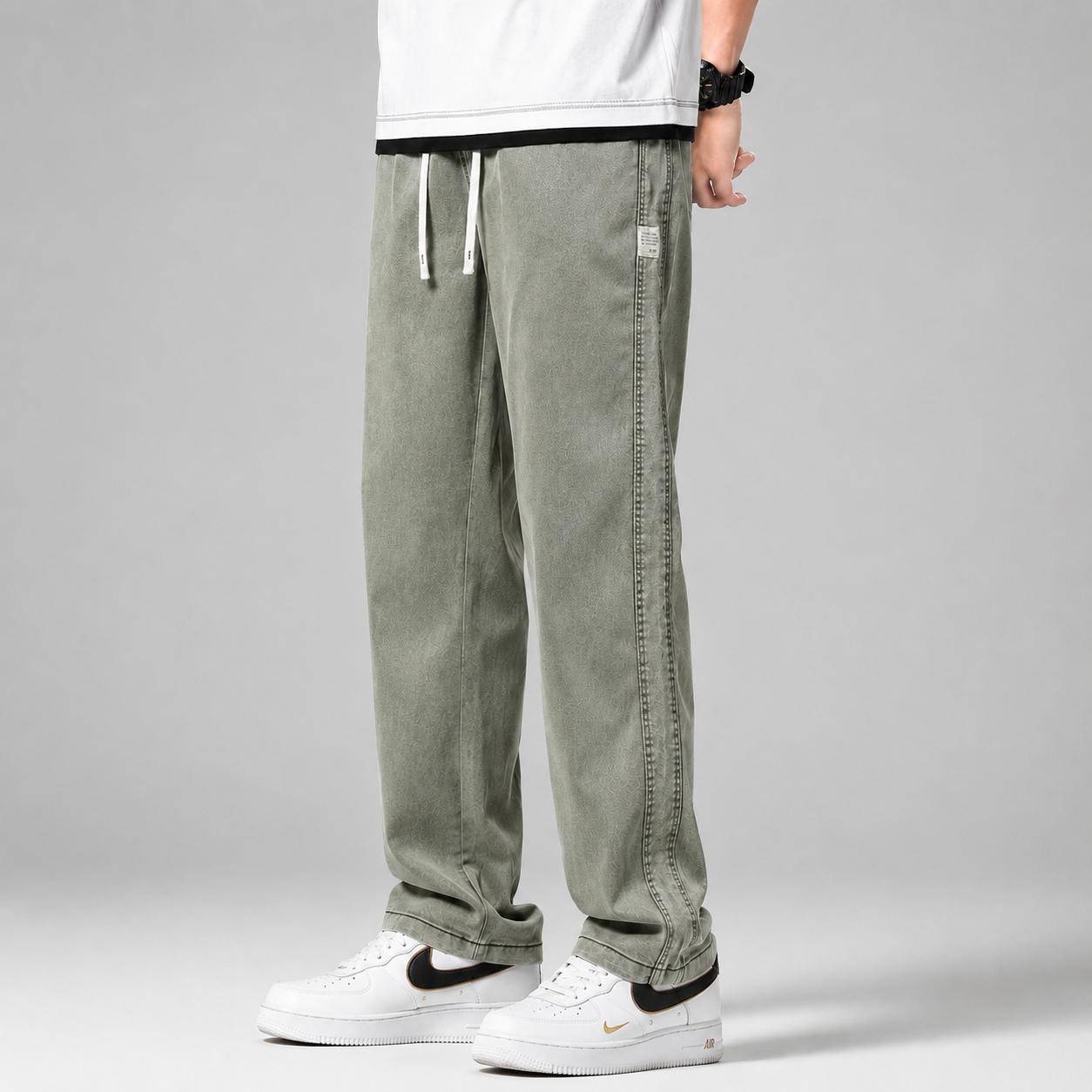 Nathan Men's Cotton Denim Pants – Relaxed Straight Leg Casual Trousers