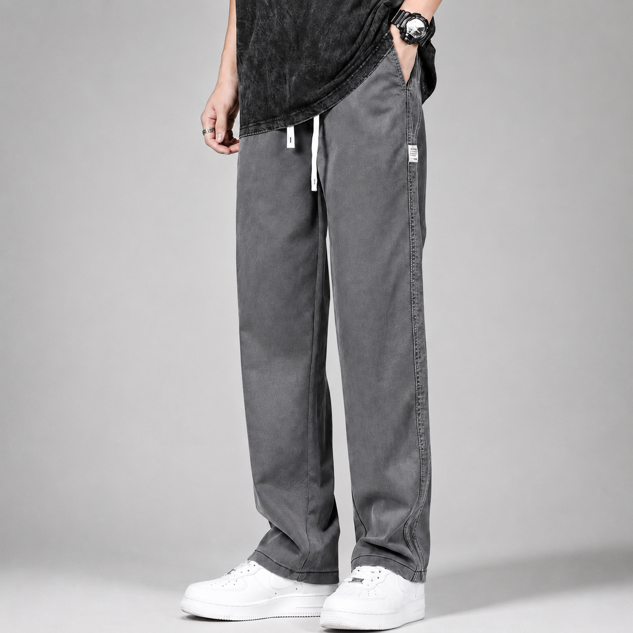 Nathan Men's Cotton Denim Pants – Relaxed Straight Leg Casual Trousers