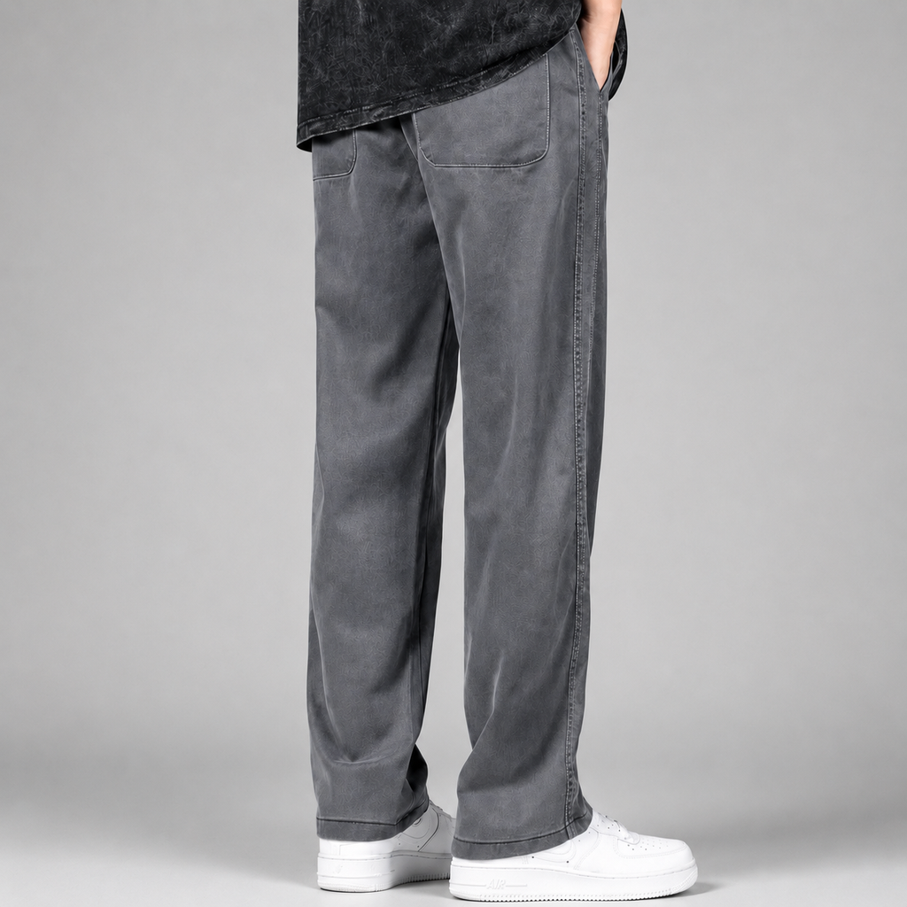 Nathan Men's Cotton Denim Pants – Relaxed Straight Leg Casual Trousers
