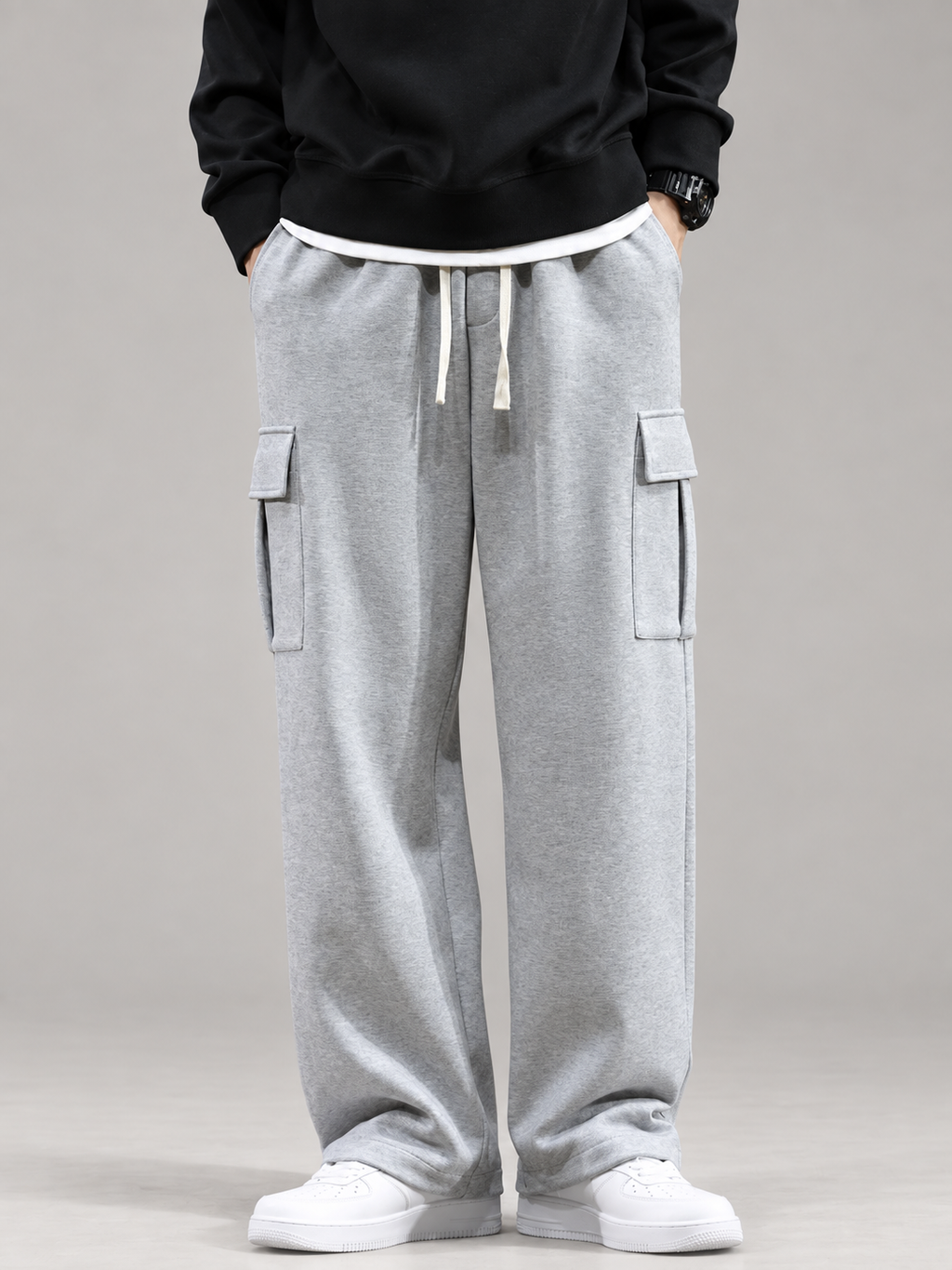 Dominic Men’s Wide-Leg Cargo Sweatpants