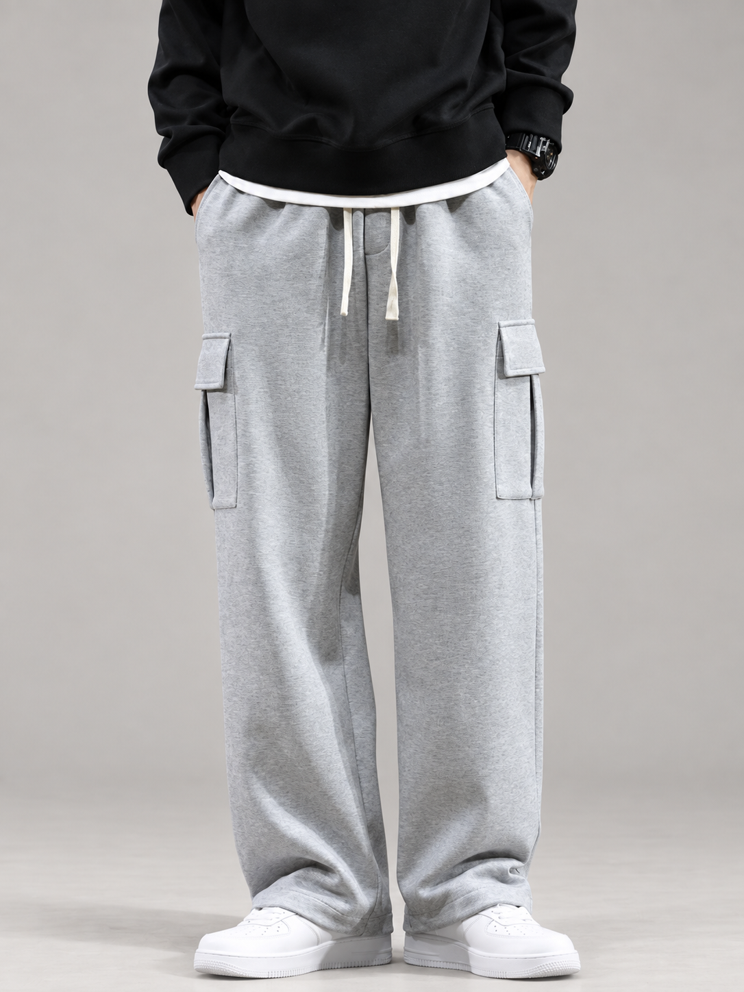Dominic Men’s Wide-Leg Cargo Sweatpants