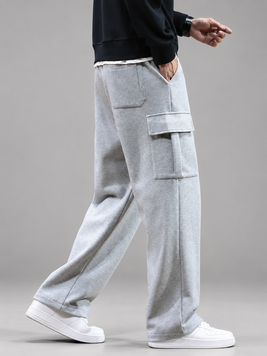 Dominic Men’s Wide-Leg Cargo Sweatpants