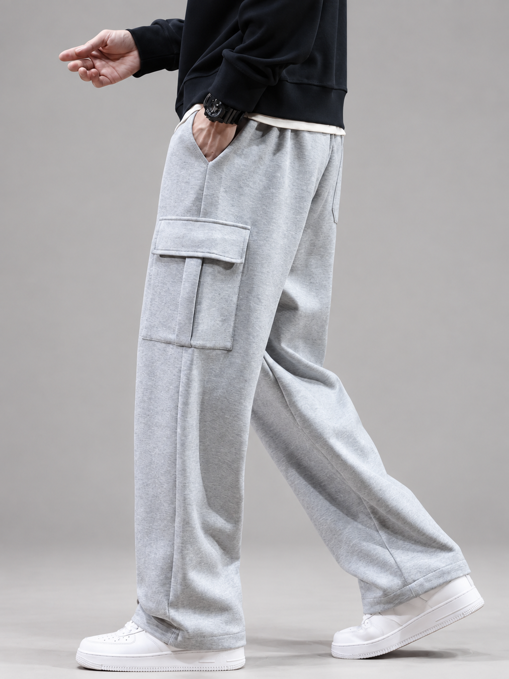 Dominic Men’s Wide-Leg Cargo Sweatpants