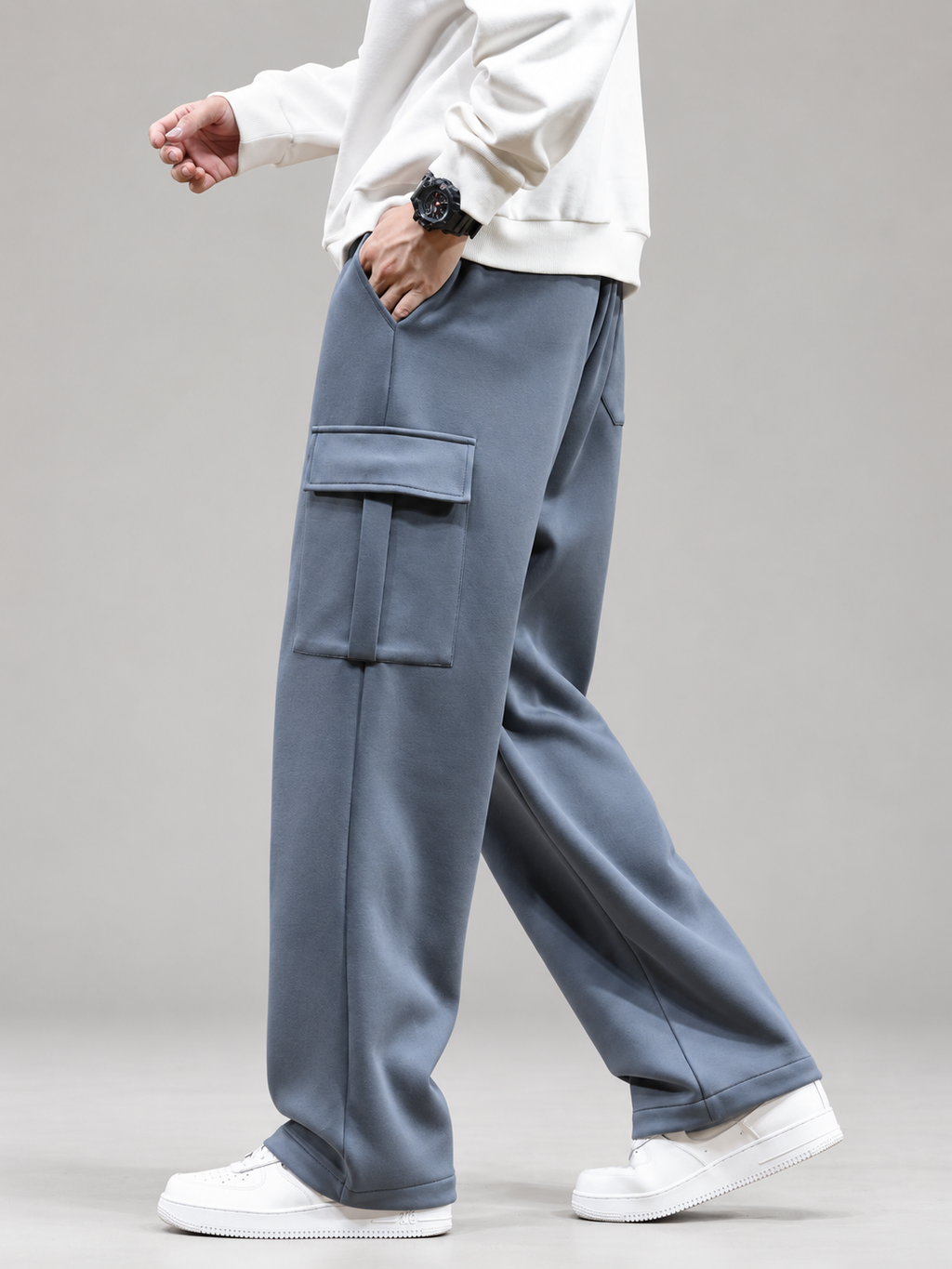Dominic Men’s Wide-Leg Cargo Sweatpants