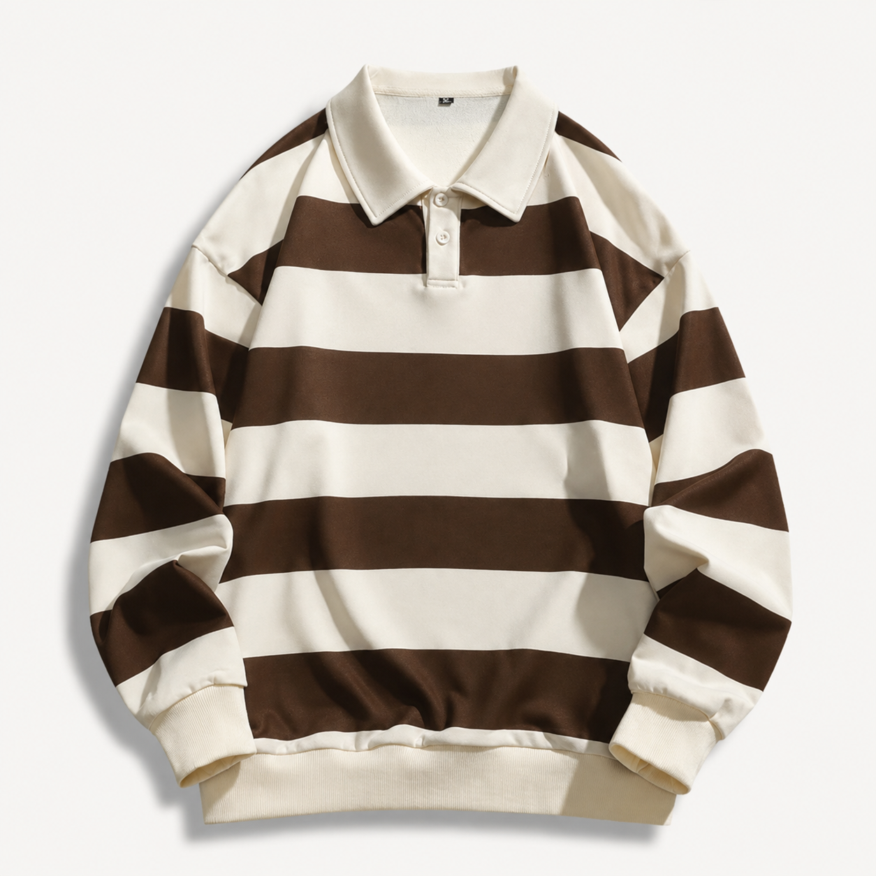 Dustin Long Sleeve Striped Polo Sweatshirt