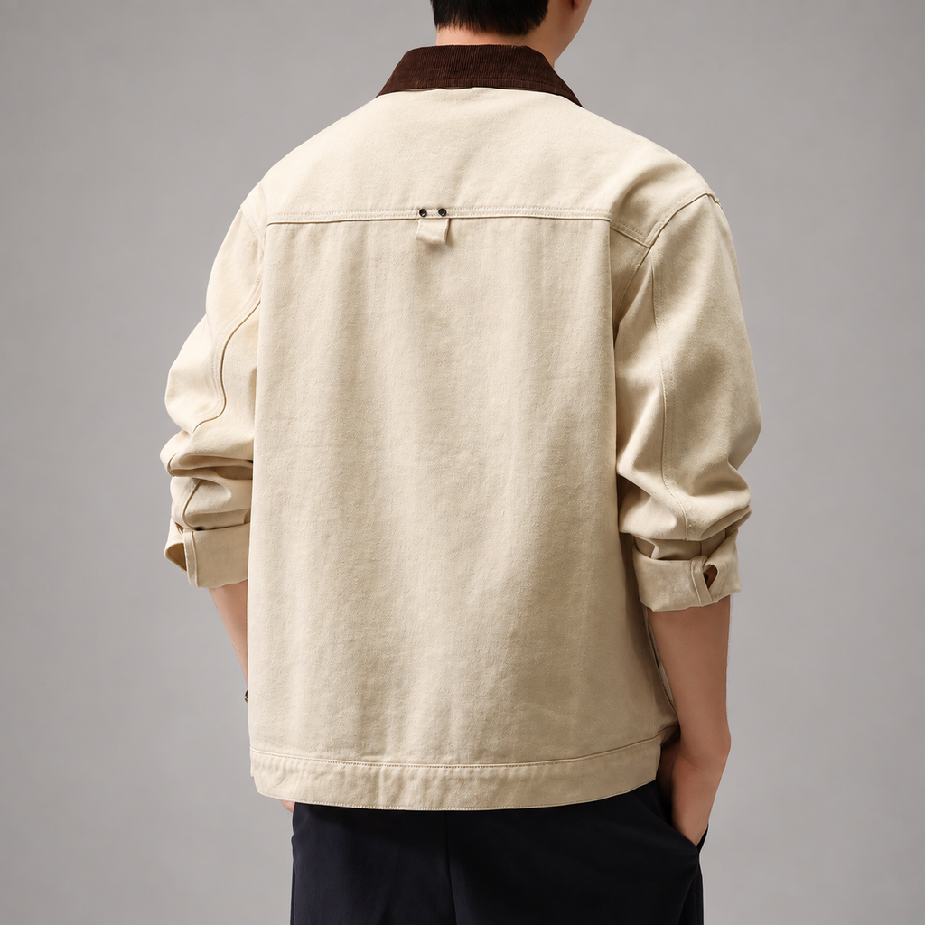 Anselm Men’s Button-Front Utility Jacket with Patch Pockets
