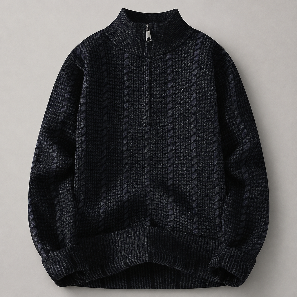 Elliot Textured Quarter-Zip Knit Sweater