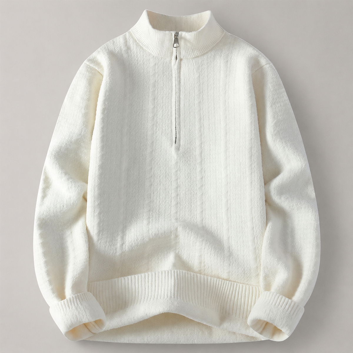 Elliot Textured Quarter-Zip Knit Sweater