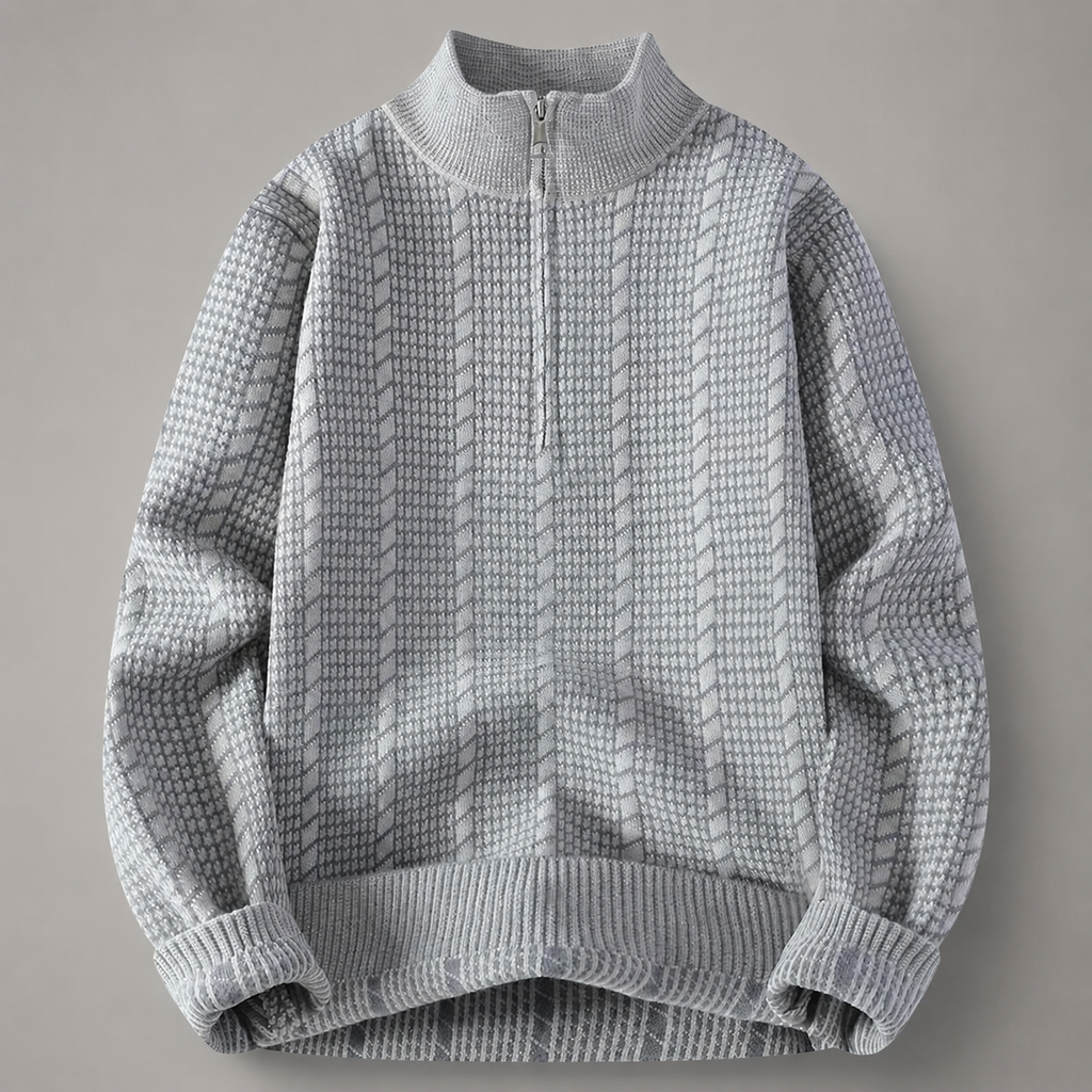 Elliot Textured Quarter-Zip Knit Sweater