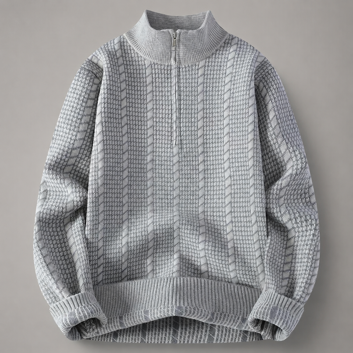 Elliot Textured Quarter-Zip Knit Sweater