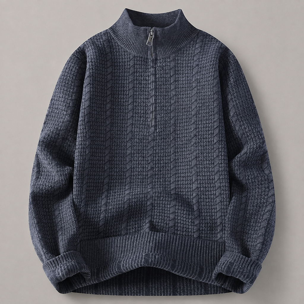 Elliot Textured Quarter-Zip Knit Sweater