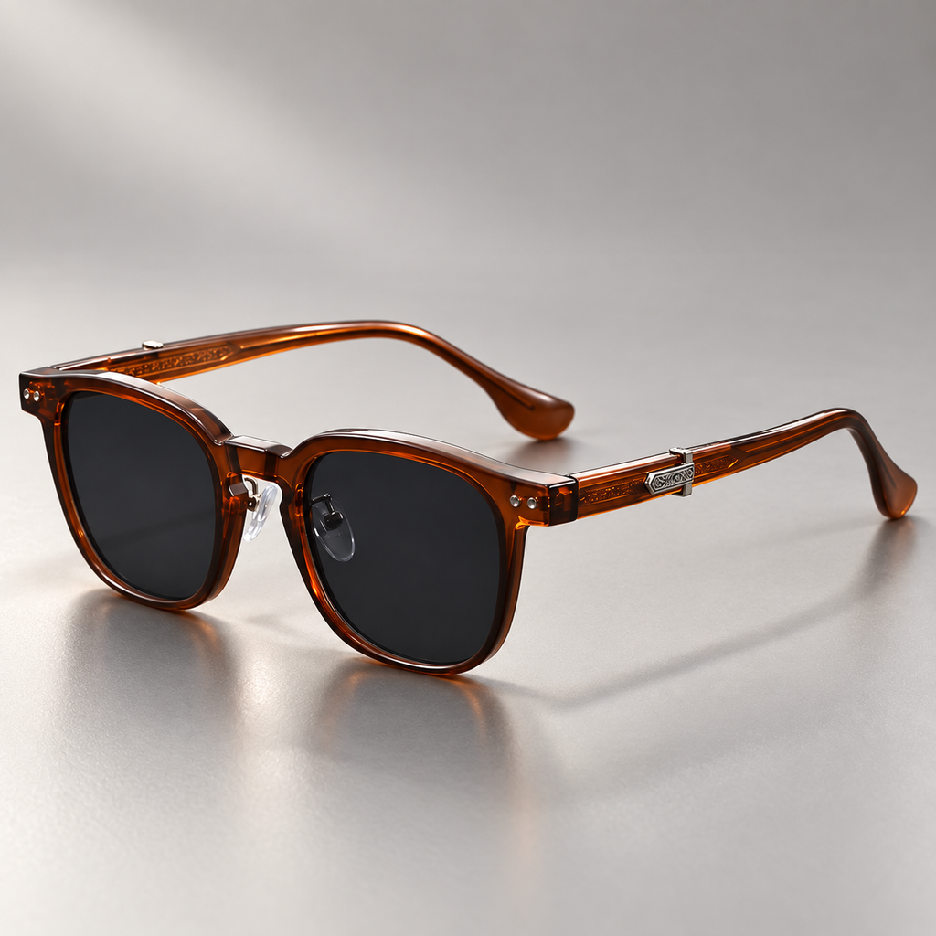 Ellis Retro Square Sunglasses with Tinted Lenses