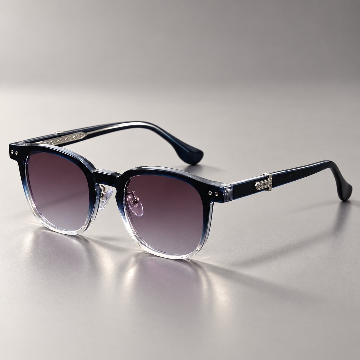 Ellis Retro Square Sunglasses with Tinted Lenses