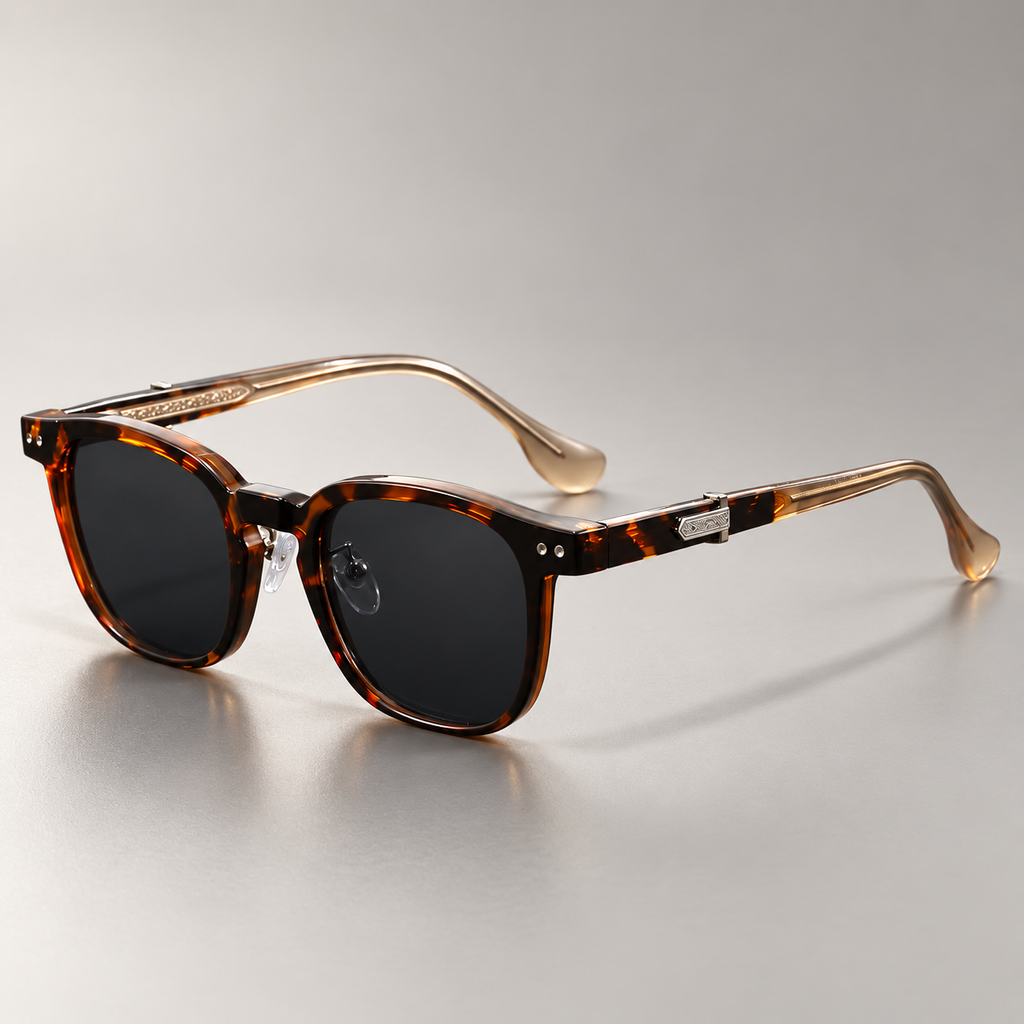 Ellis Retro Square Sunglasses with Tinted Lenses