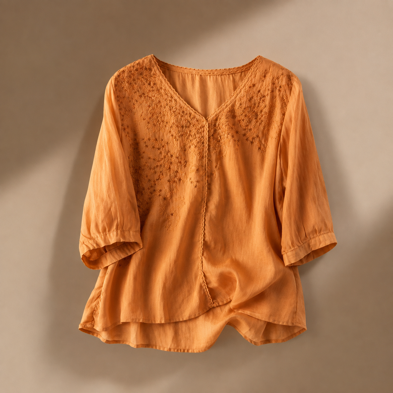 Elodie Women's Linen Blend Embroidered Blouse