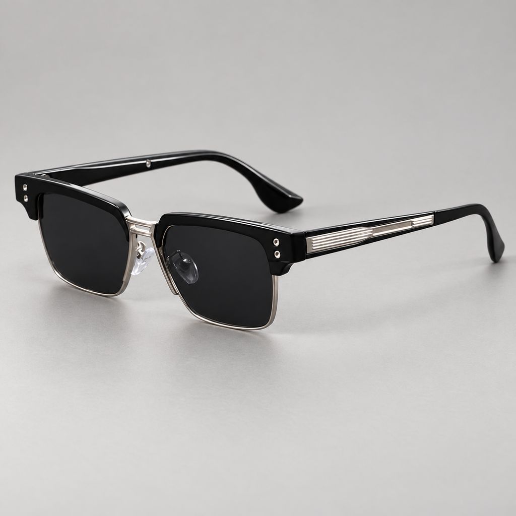 Emilio Rectangular Browline Sunglasses