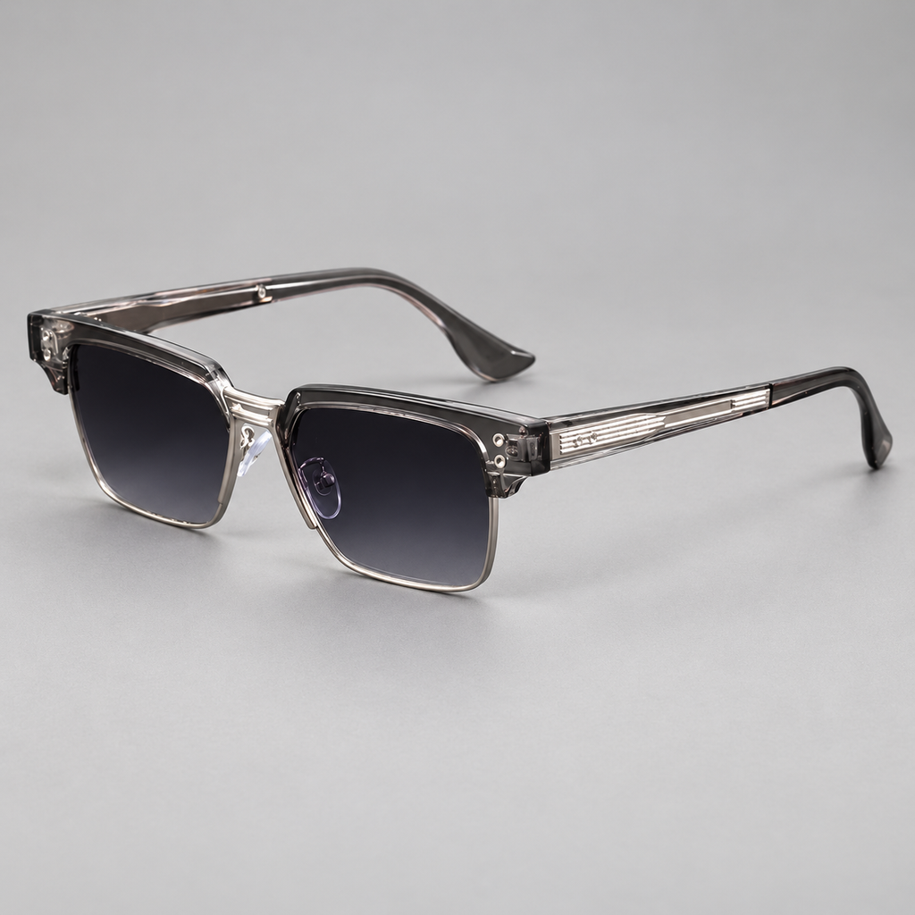 Emilio Rectangular Browline Sunglasses