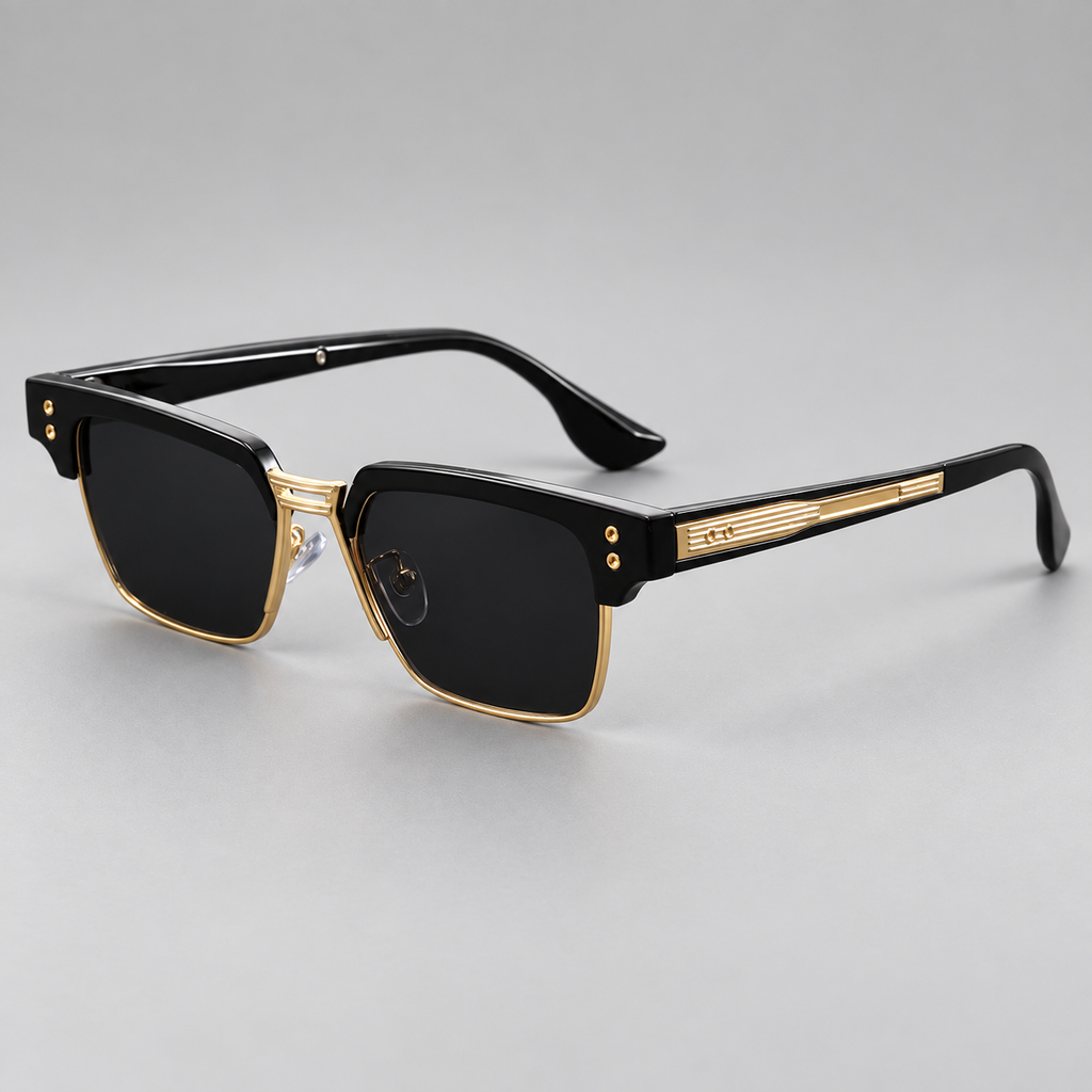 Emilio Rectangular Browline Sunglasses
