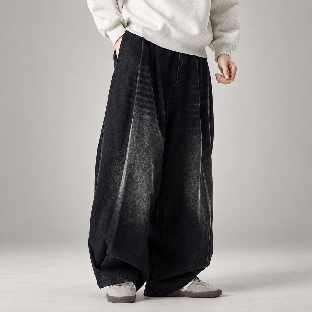 Everett Men’s Pleated Extra-Wide-Leg Jeans