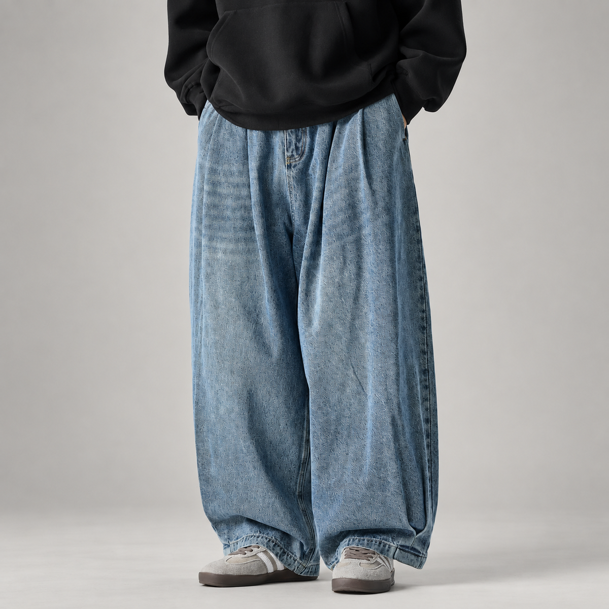 Everett Men’s Pleated Extra-Wide-Leg Jeans