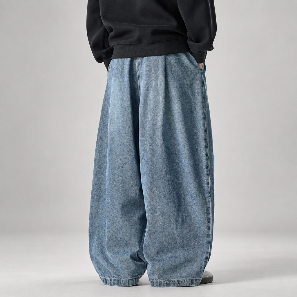 Everett Men’s Pleated Extra-Wide-Leg Jeans