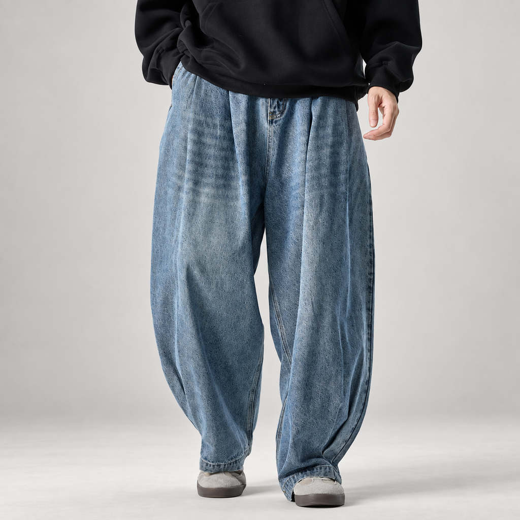 Everett Men’s Pleated Extra-Wide-Leg Jeans