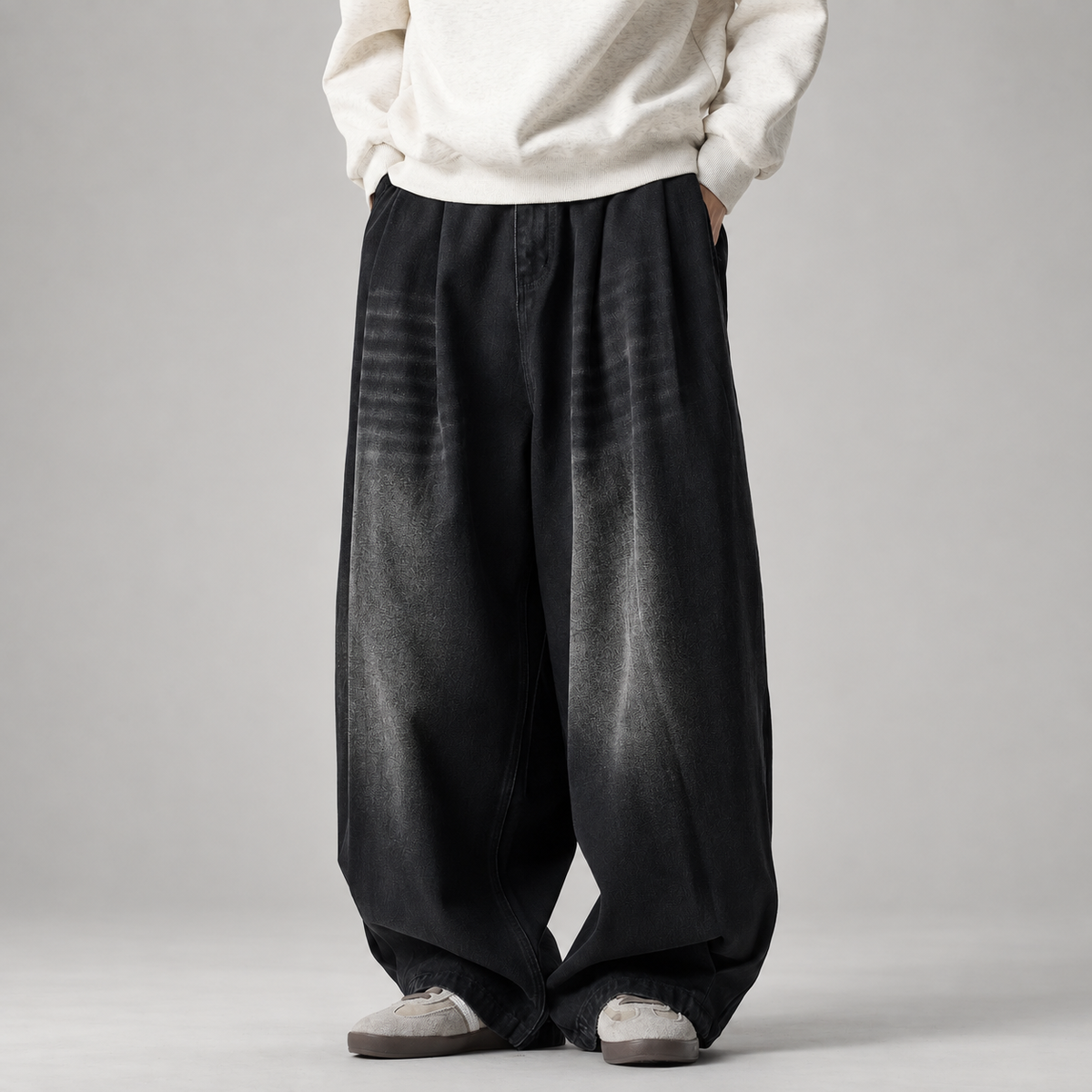 Everett Men’s Pleated Extra-Wide-Leg Jeans
