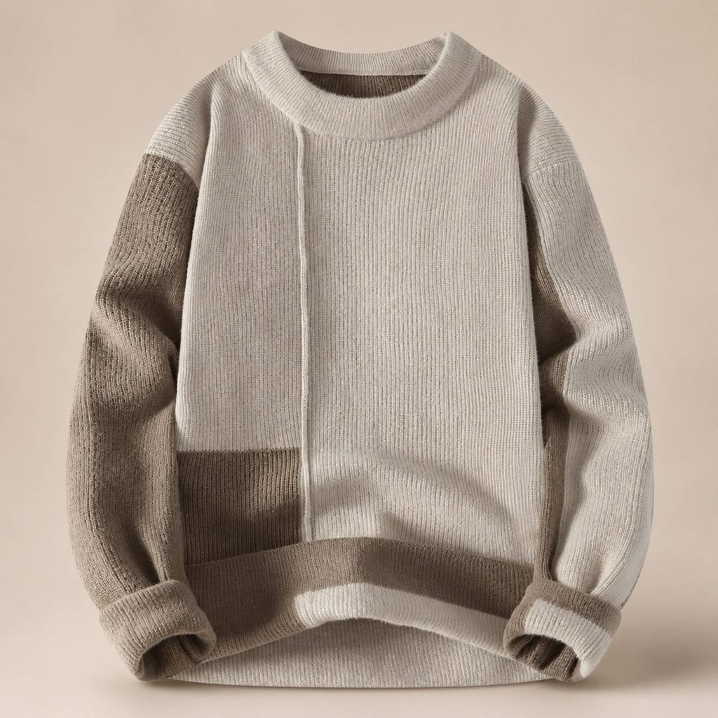 Felix Colorblock Crew Neck Knit Sweater