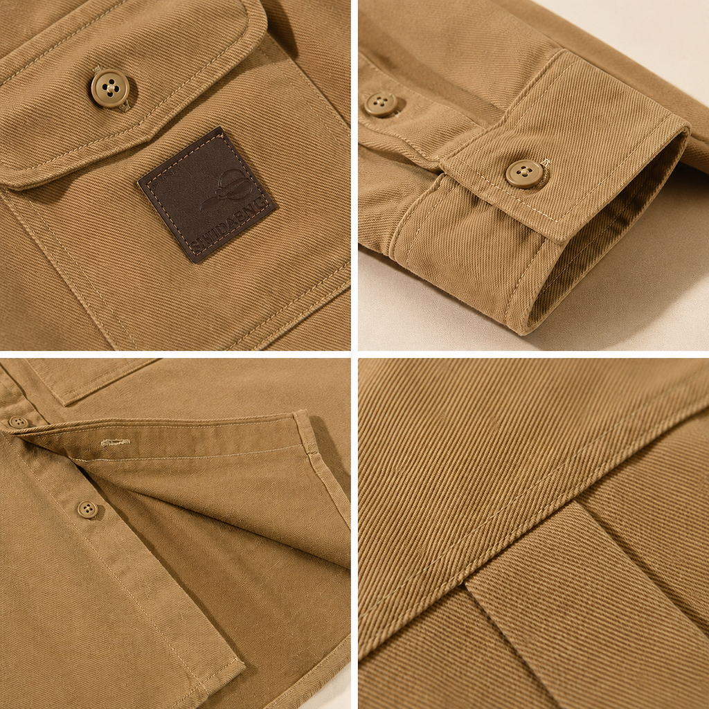 Garrett Long Sleeve Button-Up  Utility Overshirt