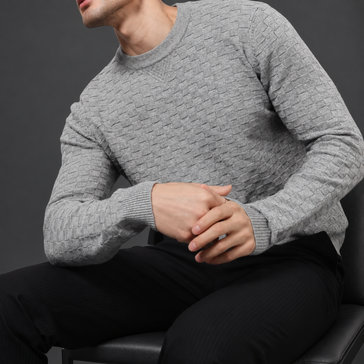 Gideon Men’s Textured Crewneck Sweater