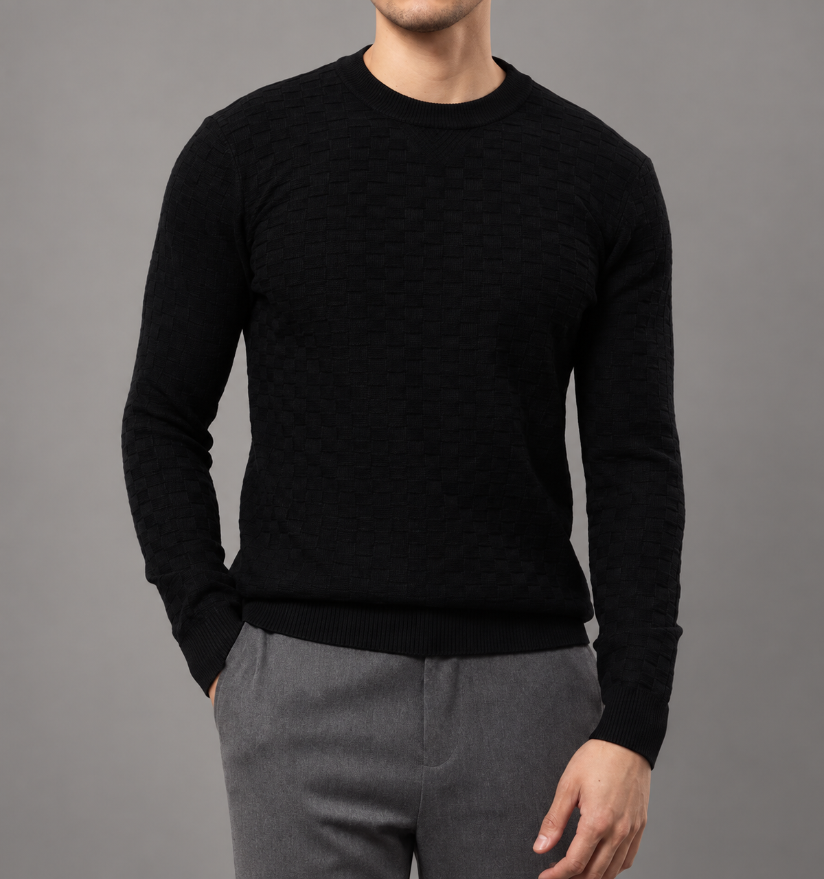 Gideon Men’s Textured Crewneck Sweater