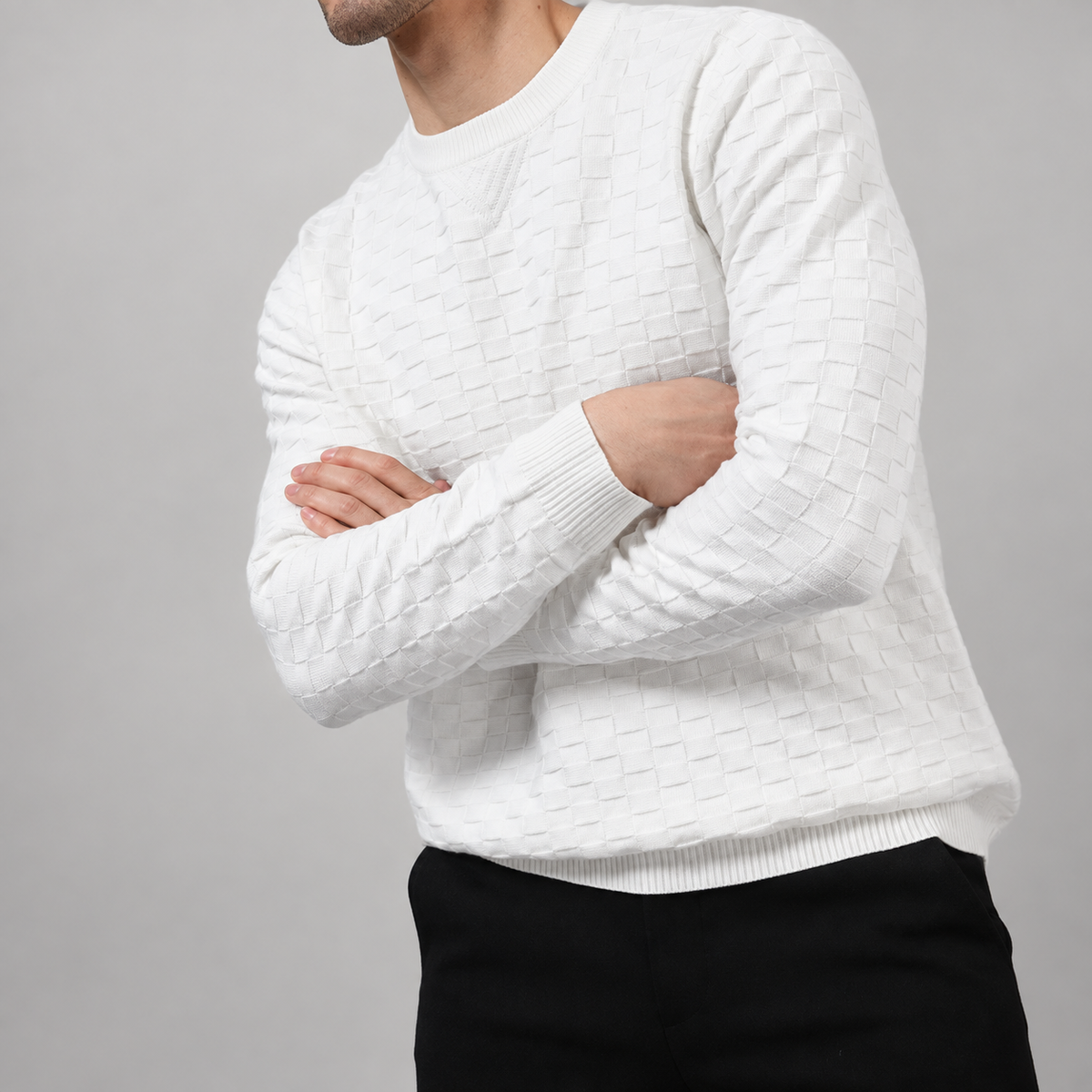 Gideon Men’s Textured Crewneck Sweater