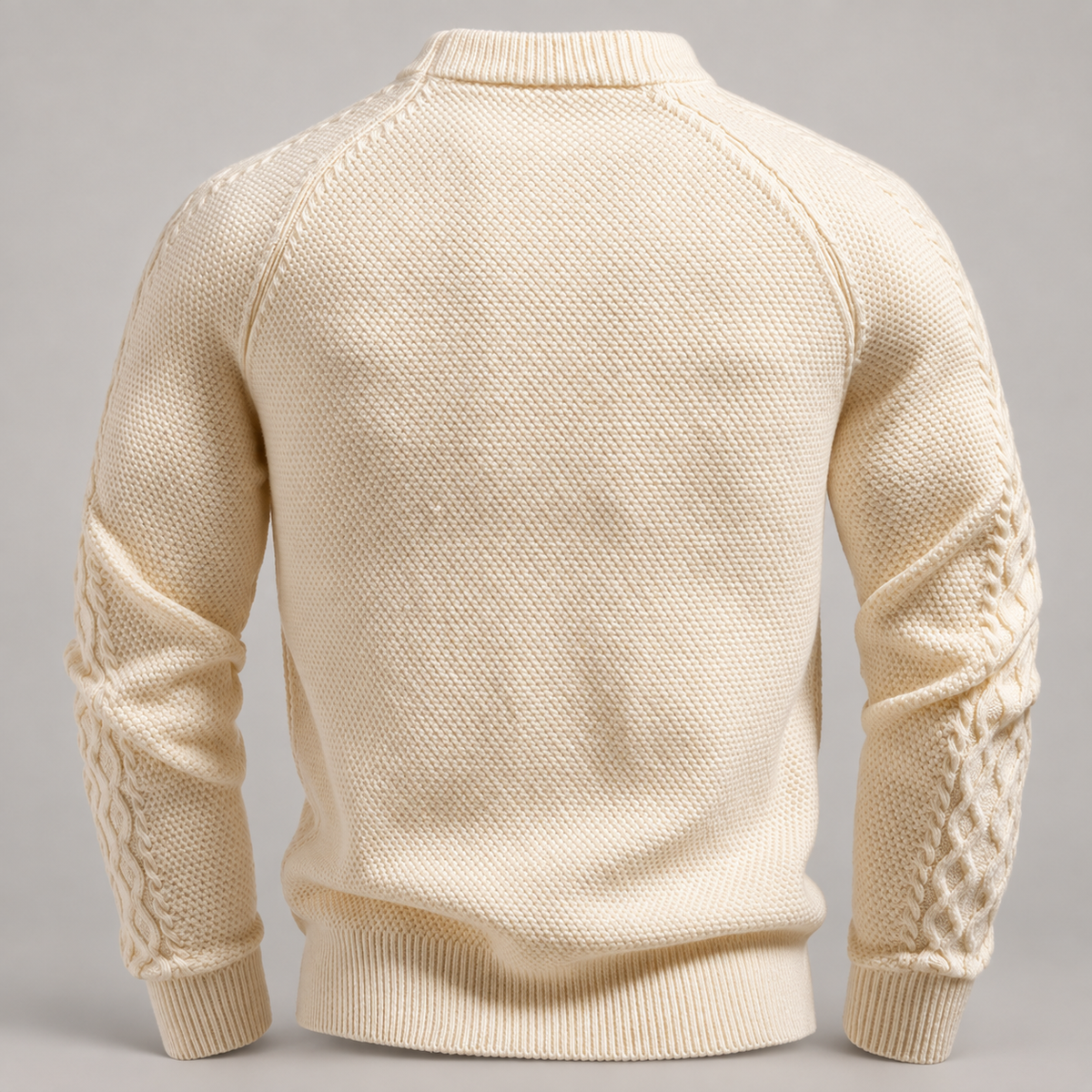 Gideon Men’s Textured Crewneck Knit Sweater with Contrast Chest Pocket