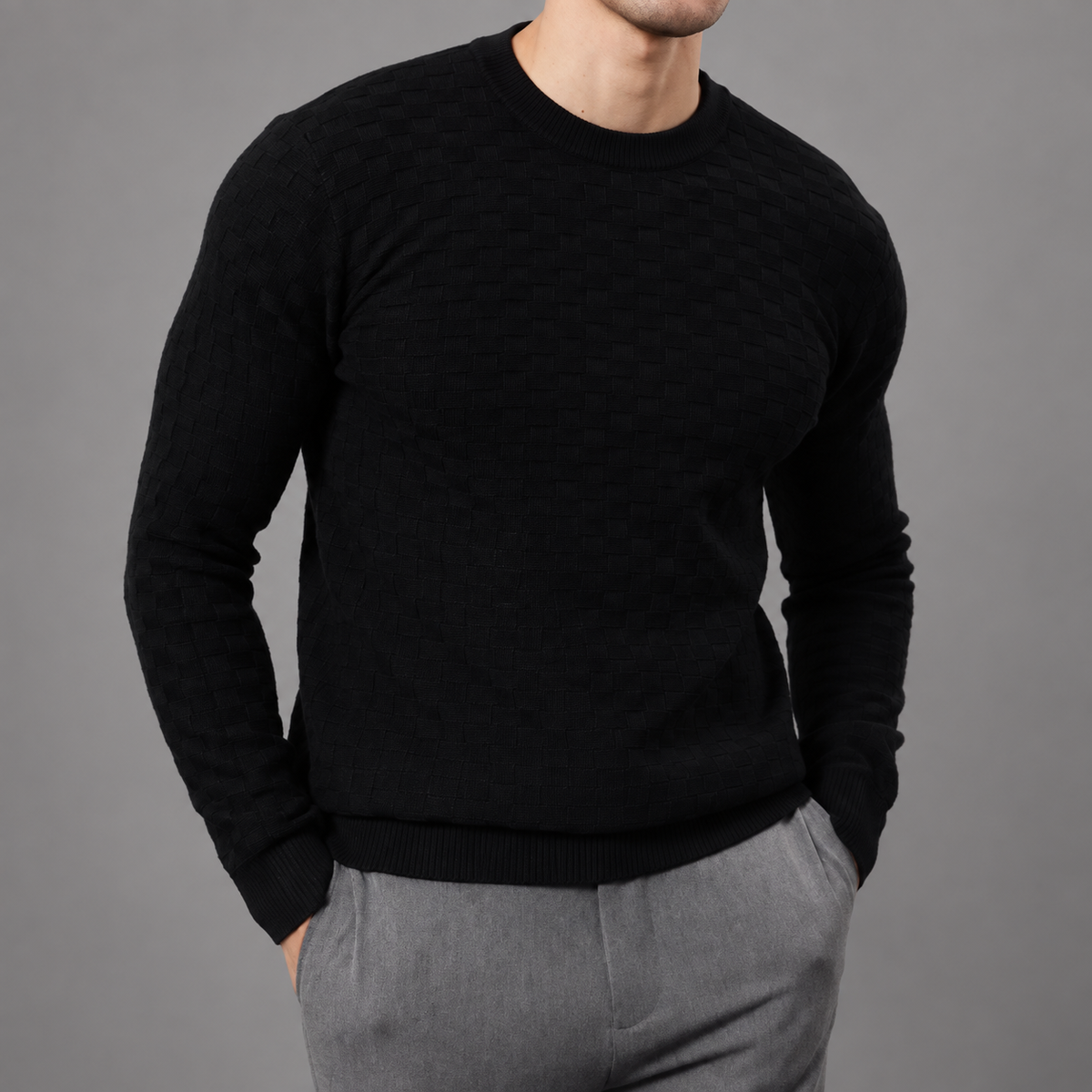 Gideon Men’s Textured Crewneck Sweater