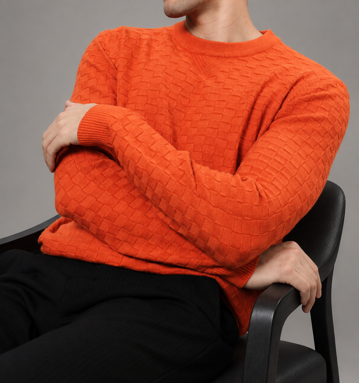 Gideon Men’s Textured Crewneck Sweater