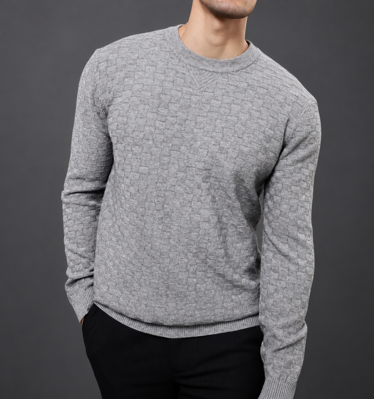 Gideon Men’s Textured Crewneck Sweater