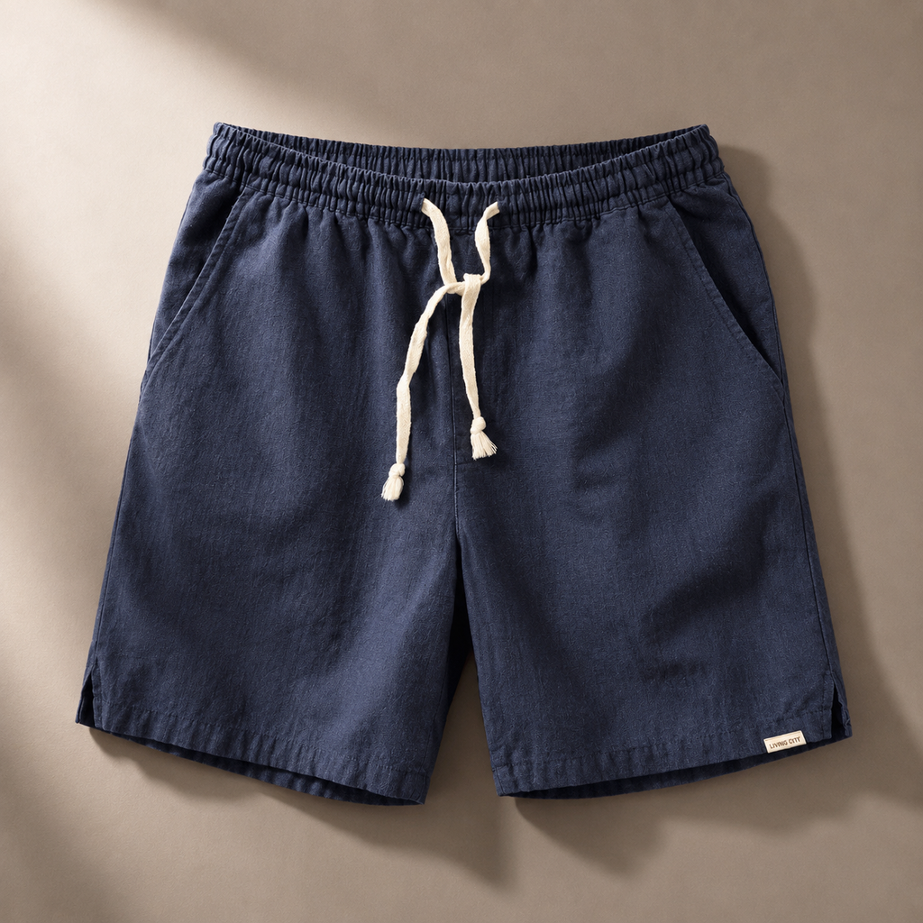 Giovanni Men's Linen Blend Shorts – Drawstring Tailored Summer Shorts